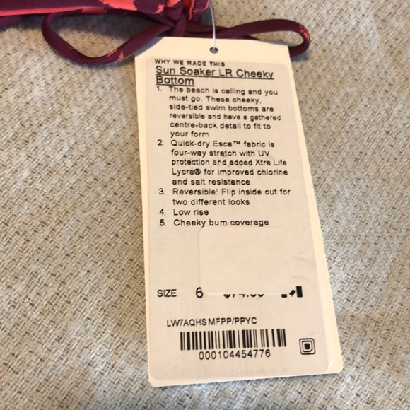 🍋Lululemon sun soaker cheeky bottom *reversible - Picture 5 of 9